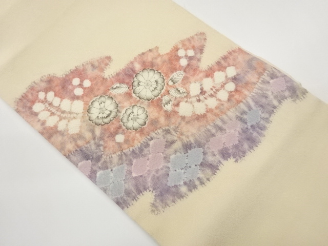 JAPANESE KIMONO / HAND-PAINTED TSUJIGAHANA PATTERN CREPE DE CHINE NAGO